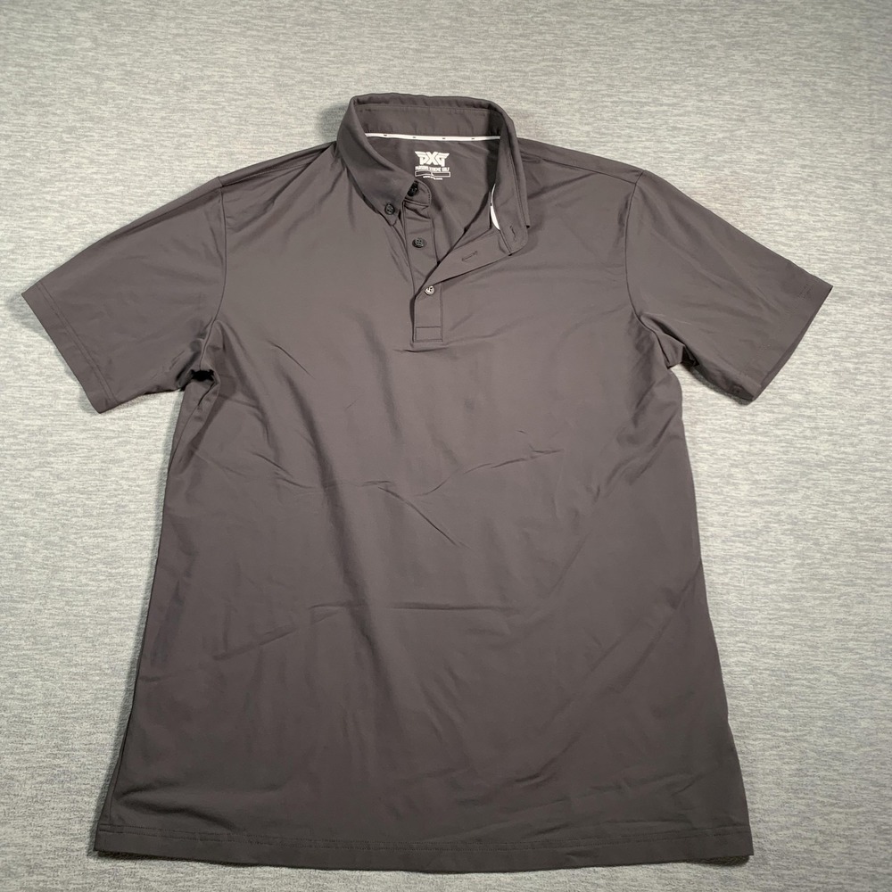 PXG Polo Shirt Mens Large Gray Parsons Xtreme Golf‎ Stretch Performance Collar